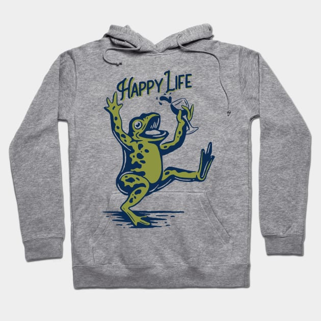 Green Frogs Enjoy Life Hoodie by giantplayful